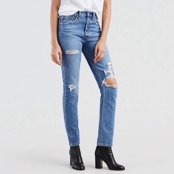 Levi's Denim - Levi’s 502 taper distressed denim jeans NWT